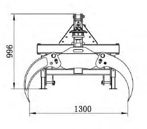 Rückezange Grip 130 3t für Frontlader mit Rotator Euroaufnahme